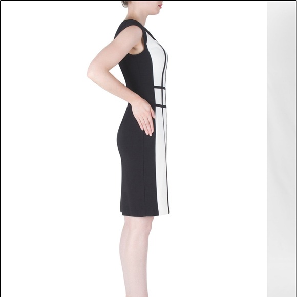 Joseph Ribkoff Black and White Strategic Dress - Picture 2 of 10